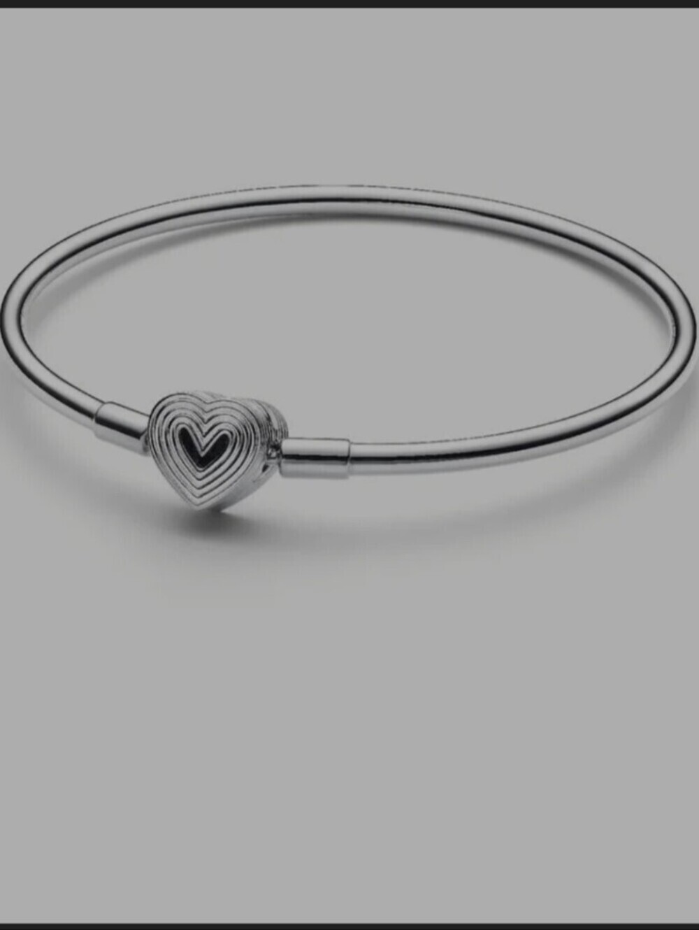 Authentic Pandora Radiating Heart Clasp Bangle Sterling silver - Picture 10 of 10